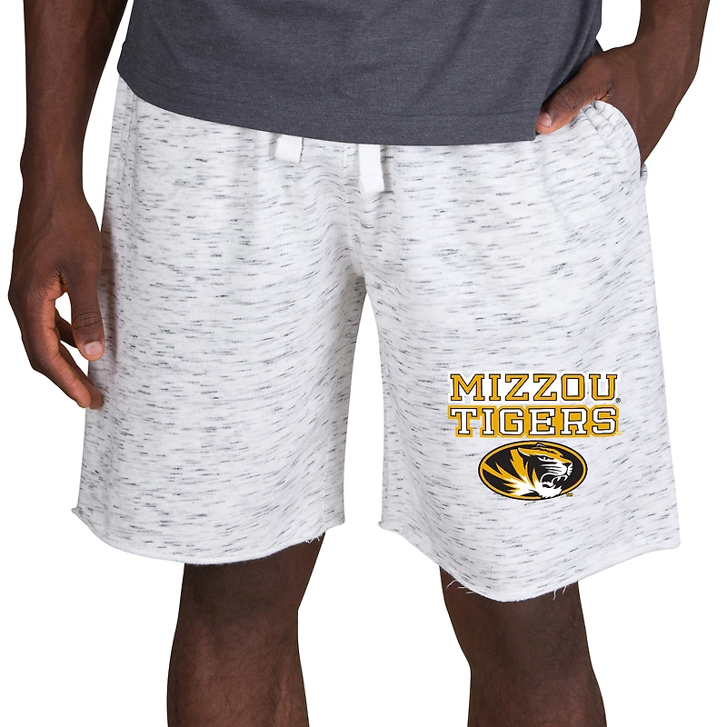 Men's Concepts Sport White/Charcoal Missouri Tigers Alley Fleece Shorts