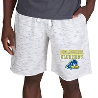 Men's Concepts Sport White/Charcoal Delaware Fightin' Blue Hens Alley Fleece Shorts