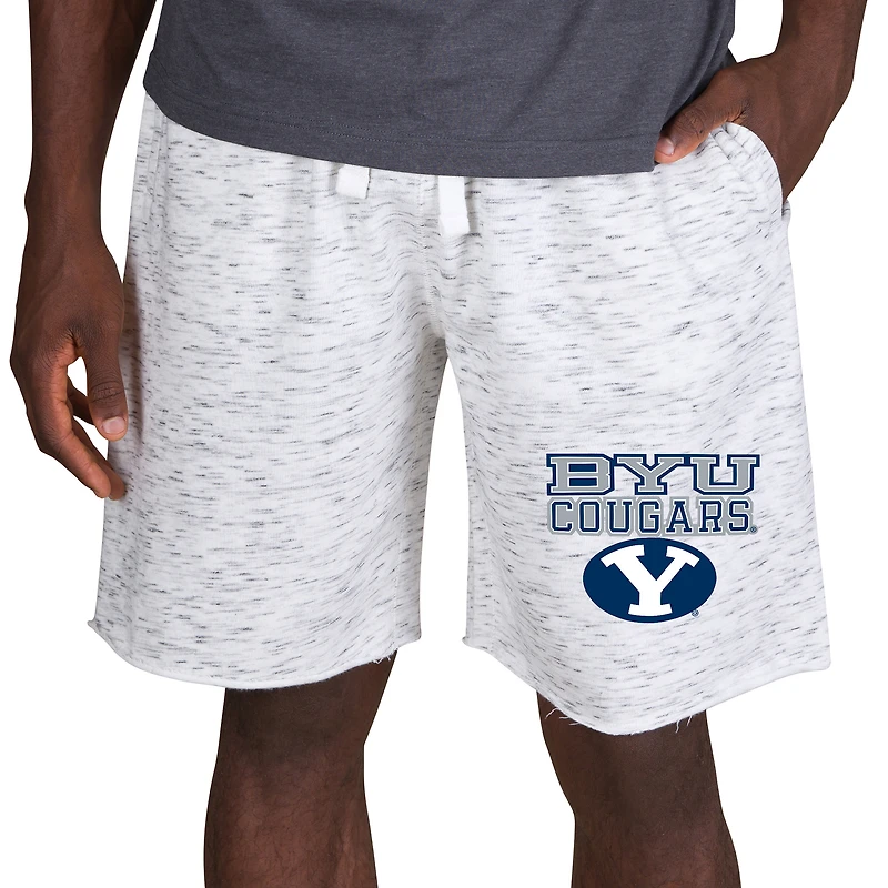 Men's Concepts Sport White/Charcoal BYU Cougars Alley Fleece Shorts