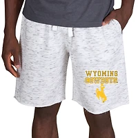 Men's Concepts Sport White/Charcoal Wyoming Cowboys Alley Fleece Shorts