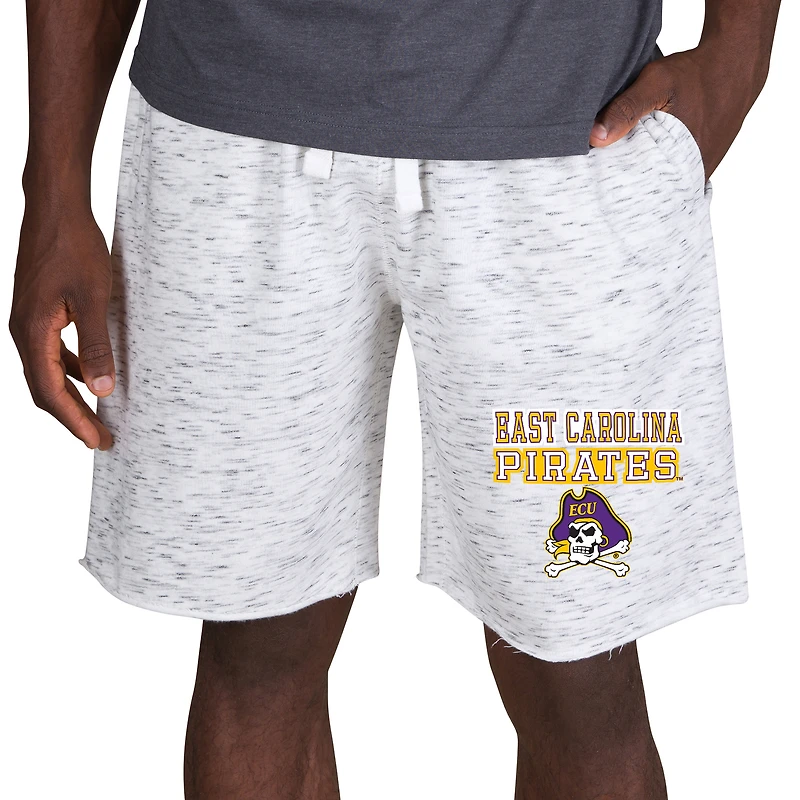 Men's Concepts Sport White/Charcoal ECU Pirates Alley Fleece Shorts