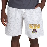 Men's Concepts Sport White/Charcoal ECU Pirates Alley Fleece Shorts