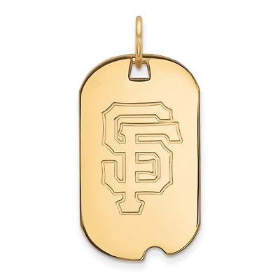 Women's San Francisco Giants 10k Yellow Gold Small Dog Tag Pendant