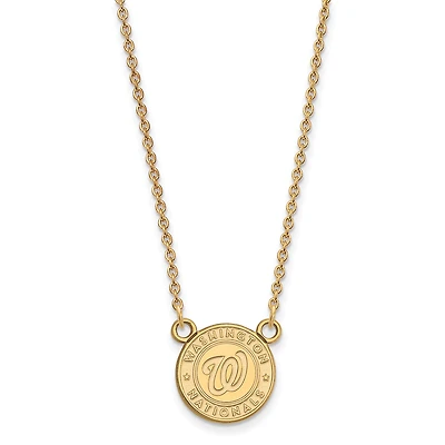 Women's Washington Nationals 18'' 10k Yellow Gold Small Pendant Necklace