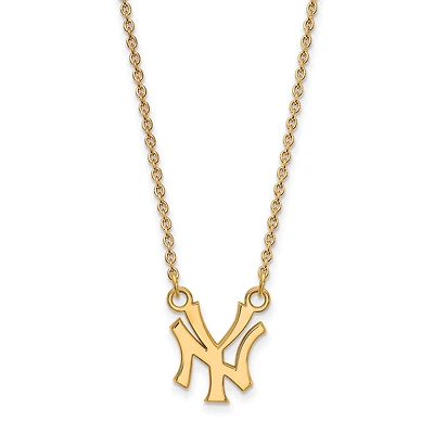 Women's New York Yankees 18'' 10k Yellow Gold Small Team Pendant Necklace