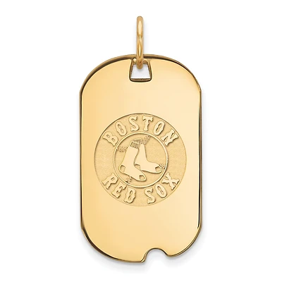 Women's Boston Red Sox 14k Yellow Gold Small Dog Tag Pendant