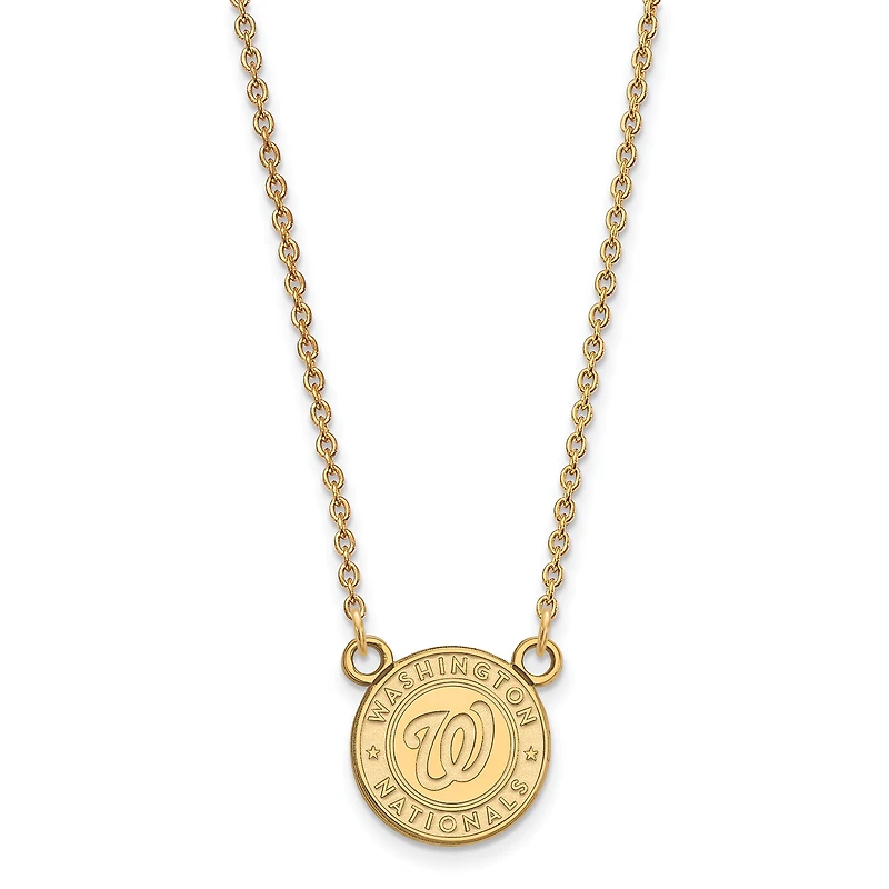 Women's Washington Nationals 18'' 14k Yellow Gold Small Pendant Necklace