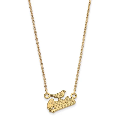 Women's Baltimore Orioles 18'' 14k Yellow Gold Small Pendant Necklace