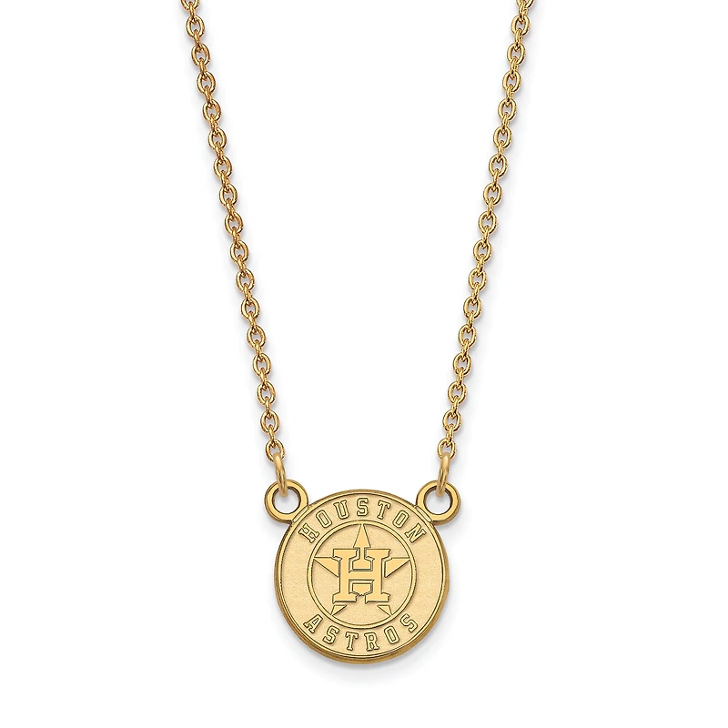 Women's Houston Astros 18'' 14k Yellow Gold Small Pendant Necklace
