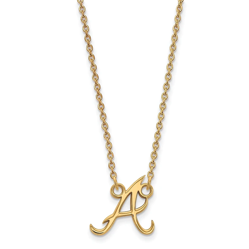 Women's Atlanta Braves 18'' 14k Yellow Gold Small Pendant Necklace