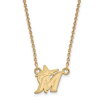 Women's Miami Marlins 18'' 14k Yellow Gold Small Pendant Necklace