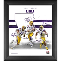 Terrace Marshall Jr. Joe Burrow & Ja'Marr Chase LSU Tigers Facsimile Signatures Framed 15'' x 17'' 2021 Franchise Foundations Collage