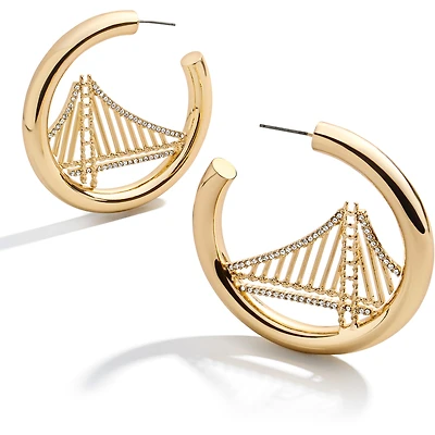 BaubleBar Golden State Warriors Logo Large Hoop Earrings