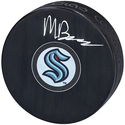 Matty Beniers Seattle Kraken Autographed Hockey Puck