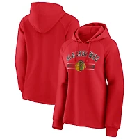 Women's Fanatics Red Chicago Blackhawks Perfect Play Raglan Pullover Hoodie