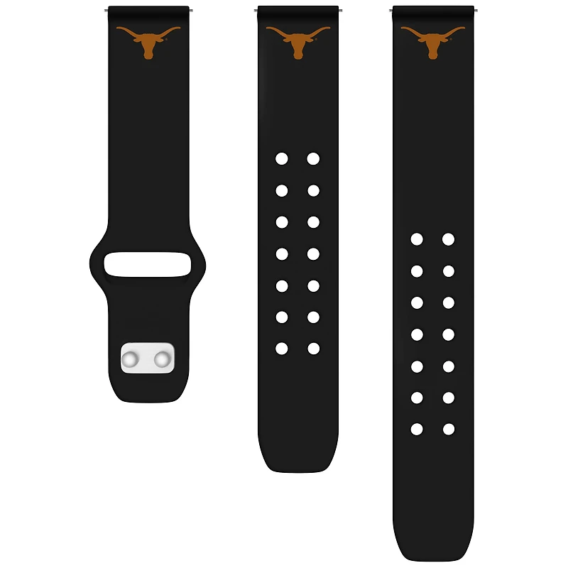 Black Texas Longhorns 22mm Samsung Silicone Watch Band