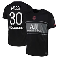 Men's Nike Lionel Messi Black Paris Saint-Germain 2021/22 Third Breathe Stadium Replica Player Jersey