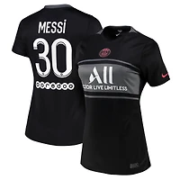 Women's Nike Lionel Messi Black Paris Saint-Germain 2021/22 Third Breathe Stadium Replica Player Jersey