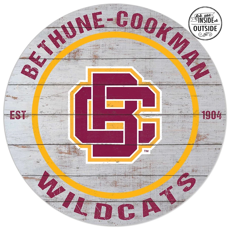 Bethune-Cookman Wildcats 20'' x 20'' Indoor/Outdoor Weathered Circle Sign