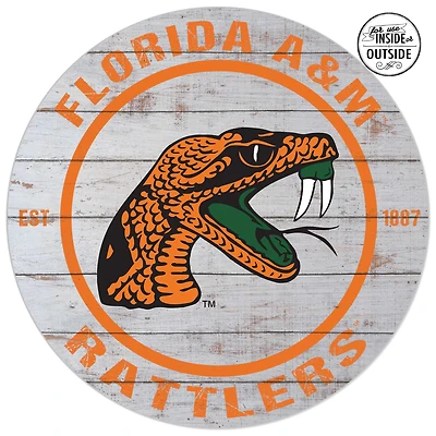 Florida A&M Rattlers 20'' x 20'' Indoor/Outdoor Weathered Circle Sign