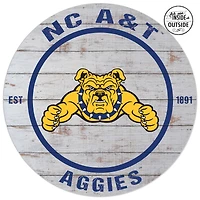 North Carolina A&T Aggies 20'' x 20'' Indoor/Outdoor Weathered Circle Sign
