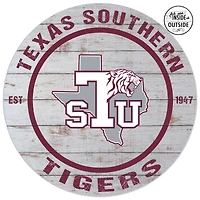 Texas Southern Tigers 20'' x 20'' Indoor/Outdoor Weathered Circle Sign