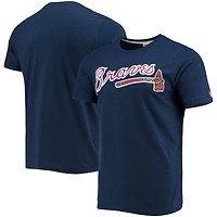 Men's Homage Navy Atlanta Braves Hand-Drawn Logo Tri-Blend T-Shirt
