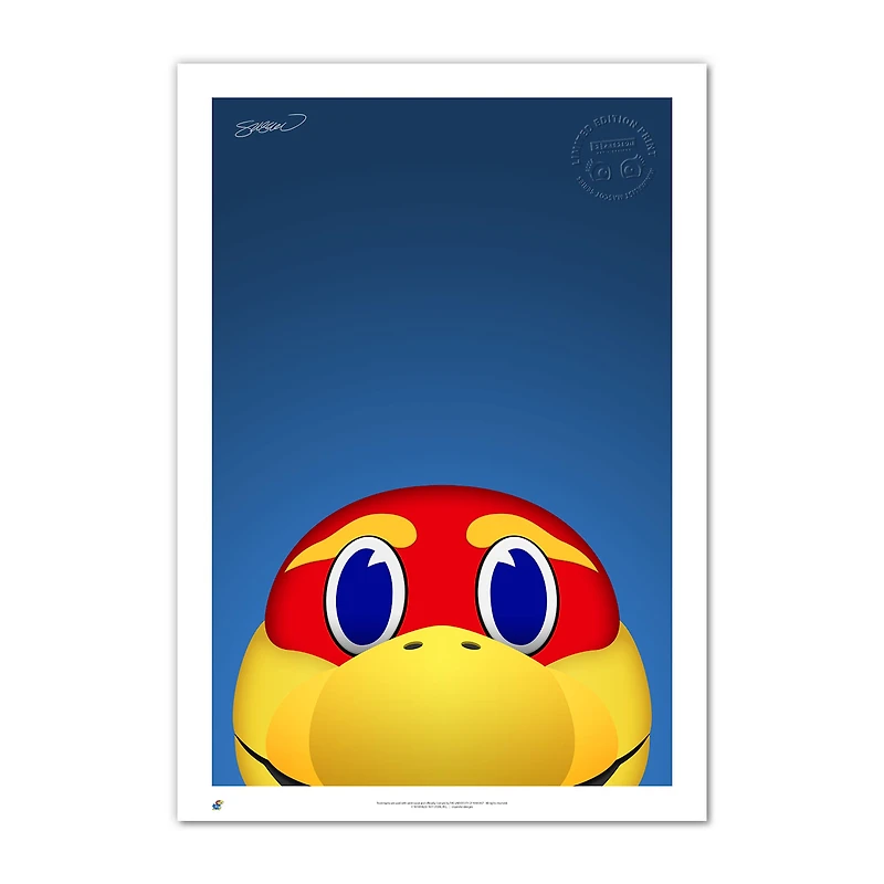 Kansas Jayhawks 14'' x 20'' Big Jay Fine Art Print