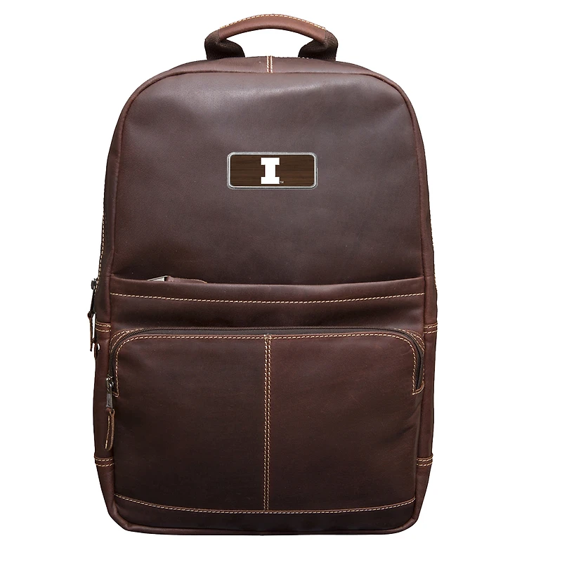 Brown Illinois Fighting Illini Logo Plate Kannah Canyon Backpack