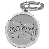 Silver Mississippi State Bulldogs Split-Wire Logo Key Ring