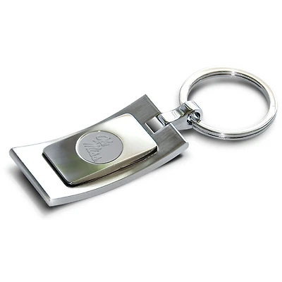 Silver Ole Miss Rebels Curved Logo Key Ring
