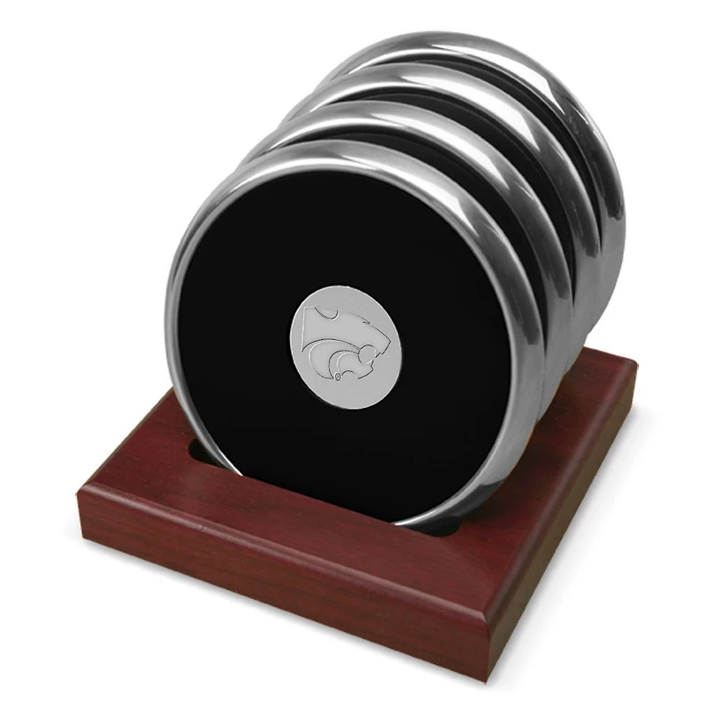 Silver Kansas State Wildcats 4-Piece Coaster Set