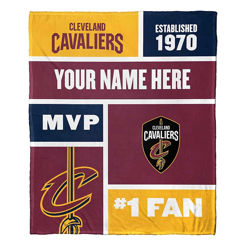 The Northwest Group Cleveland Cavaliers 50'' x 60'' Colorblock Personalized Silk Touch Throw