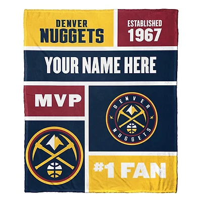 The Northwest Group Denver Nuggets 50'' x 60'' Colorblock Personalized Silk Touch Throw