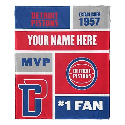 The Northwest Group Detroit Pistons 50'' x 60'' Colorblock Personalized Silk Touch Throw