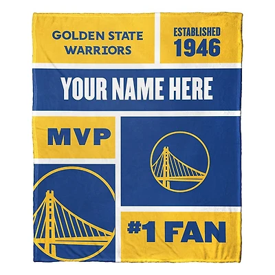 The Northwest Group Golden State Warriors 50'' x 60'' Colorblock Personalized Silk Touch Throw