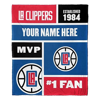 The Northwest Group LA Clippers 50'' x 60'' Colorblock Personalized Silk Touch Throw