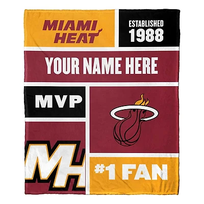 The Northwest Group Miami Heat 50'' x 60'' Colorblock Personalized Silk Touch Throw