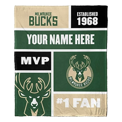 The Northwest Group Milwaukee Bucks 50'' x 60'' Colorblock Personalized Silk Touch Throw