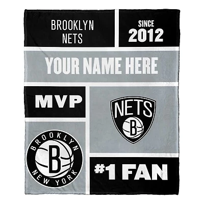 The Northwest Group Brooklyn Nets 50'' x 60'' Colorblock Personalized Silk Touch Throw