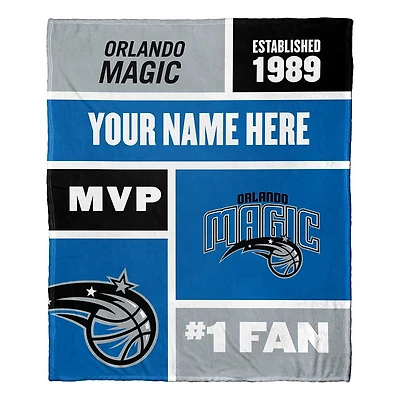 The Northwest Group Orlando Magic 50'' x 60'' Colorblock Personalized Silk Touch Throw
