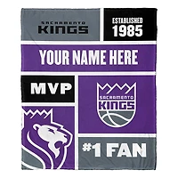 The Northwest Group Sacramento Kings 50'' x 60'' Colorblock Personalized Silk Touch Throw