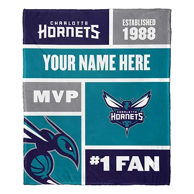 The Northwest Group Charlotte Hornets 50'' x 60'' Colorblock Personalized Silk Touch Throw