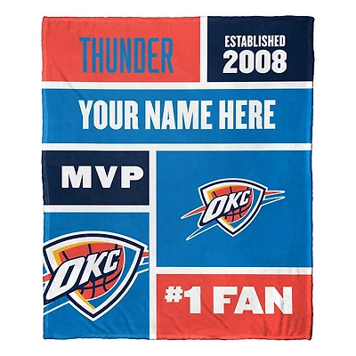 The Northwest Group Oklahoma City Thunder 50'' x 60'' Colorblock Personalized Silk Touch Throw