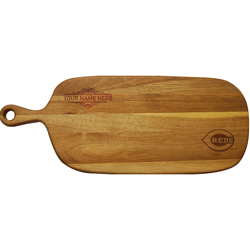 Cincinnati Reds Personalized Acacia Paddle Serving Board