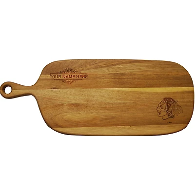 Chicago Blackhawks Personalized Acacia Paddle Serving Board