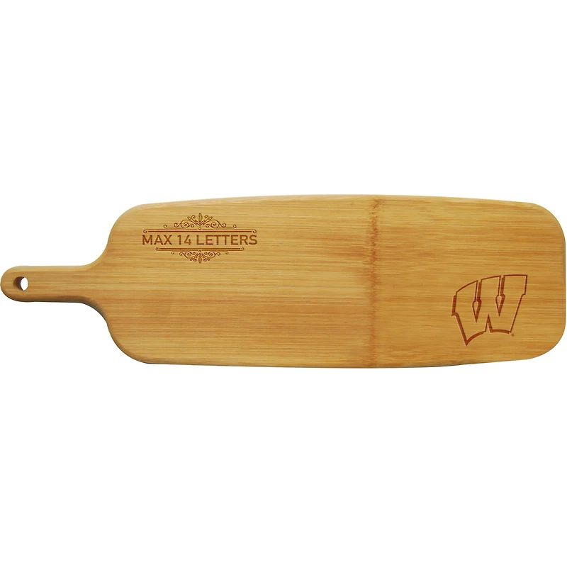 Wisconsin Badgers Personalized Bamboo Paddle Serving Board