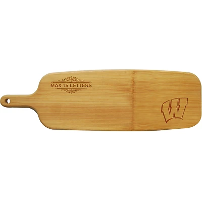 Wisconsin Badgers Personalized Bamboo Paddle Serving Board