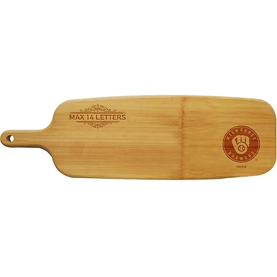 Milwaukee Brewers Personalized Bamboo Paddle Serving Board
