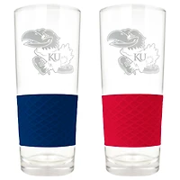 Kansas Jayhawks 22oz. Logo Score Pint Glass Two-Piece Set